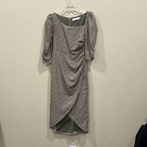 Floral Ruched Wrap Midi Dress